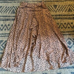 Mikarose High-Low Skirt in Tan and Black